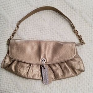 Charles David Gold Leather Chain Strap Small HandBag/ Wristlet